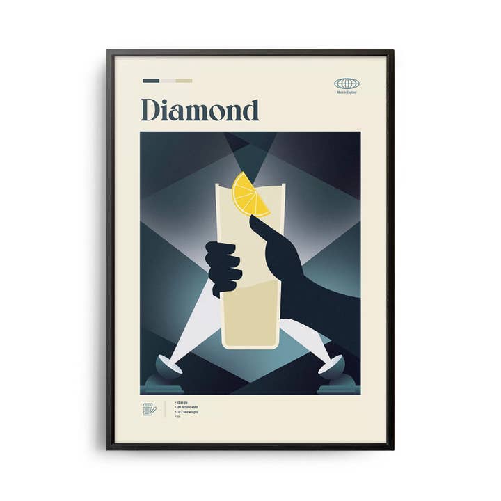 Cartaz de Cocktail Diamante Moderno de Meados do Século por atacado de Weekend Concept