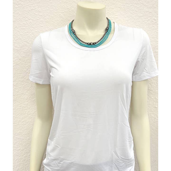 ISAC Trading Inc - Wholesale Beaded/Pearl Necklace - 735143, Handmade Navajo Bead, Synthetic Turquoise Necklace