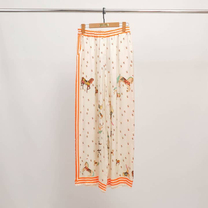 Cecile Wang - Wholesale Pants - Women's - Carousel horse print pants KD9088VS-6