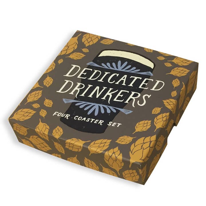 Dedicated Drinkers Coaster Set (4 coasters) for wholesale by Nelson Line