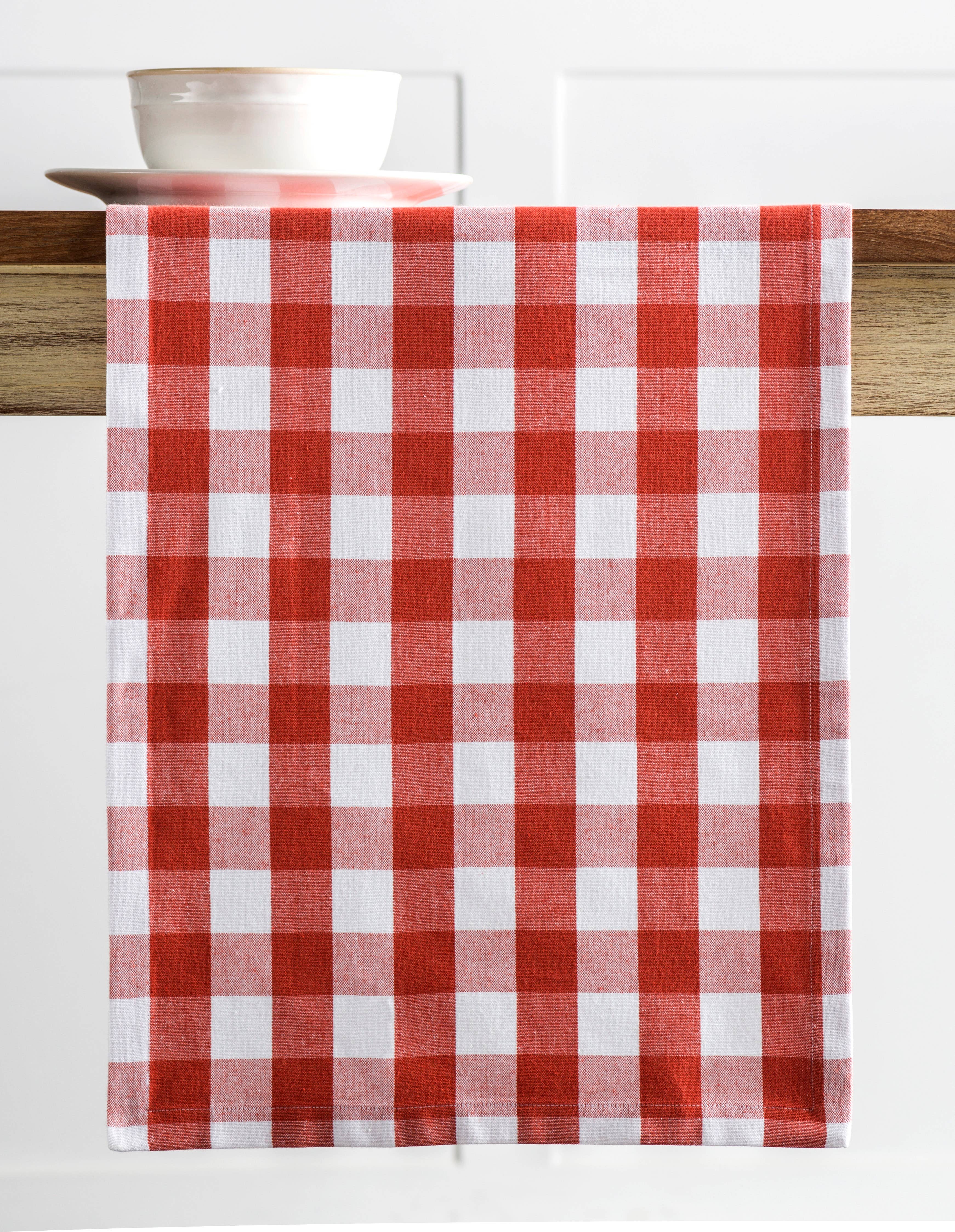 MDH - Yarn Dyed Checks - Wholesale Table Runner - Table Runner - Single Layer - Burnt Ochere Rosmalen2