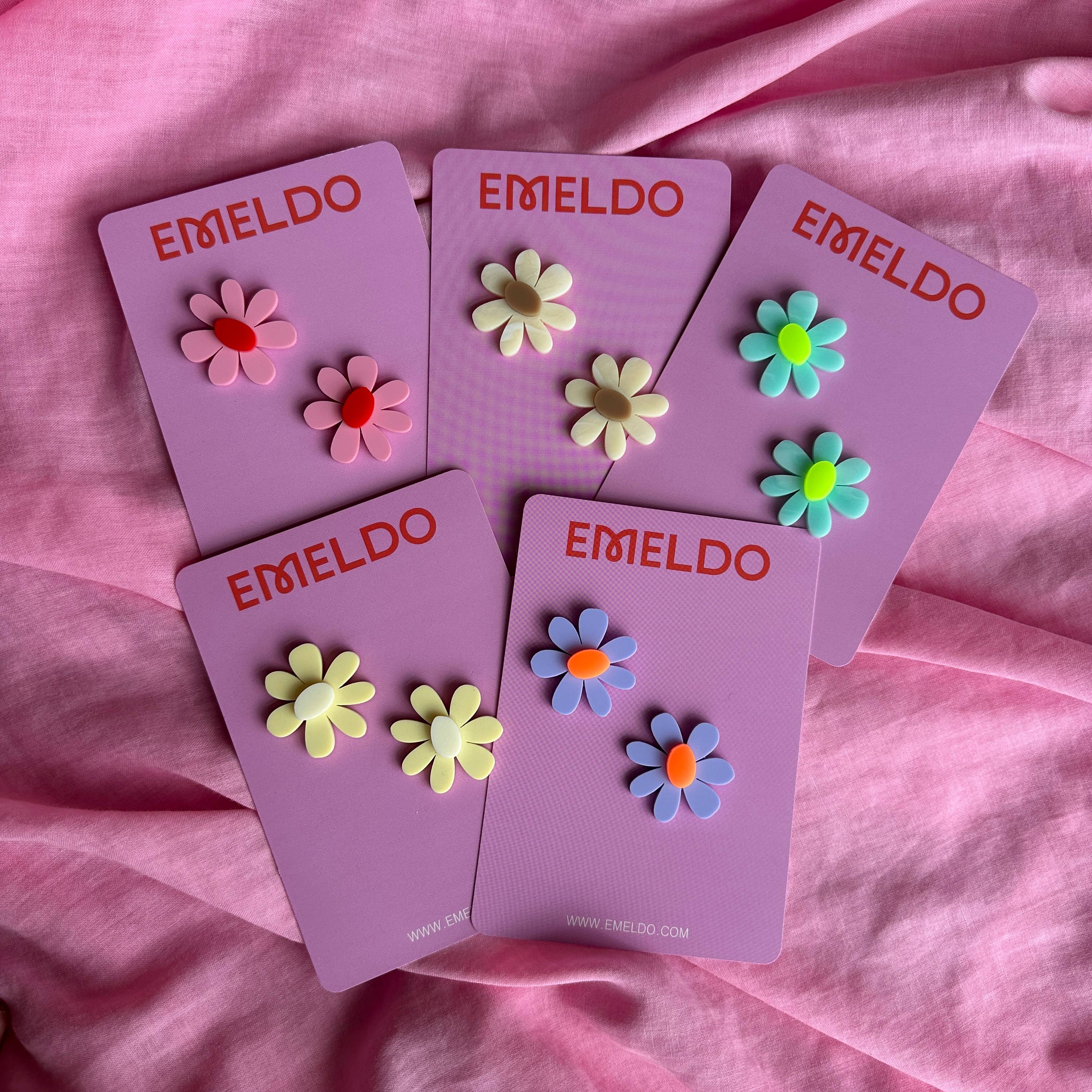 Estelle Flower Earrings // select colour for wholesale by Emeldo