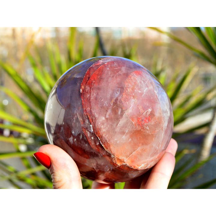 Kaia & Crystals - Wholesale Spiritual Stone/Crystal - XL Fire Quartz Sphere Crystal (65mm - 100mm)7