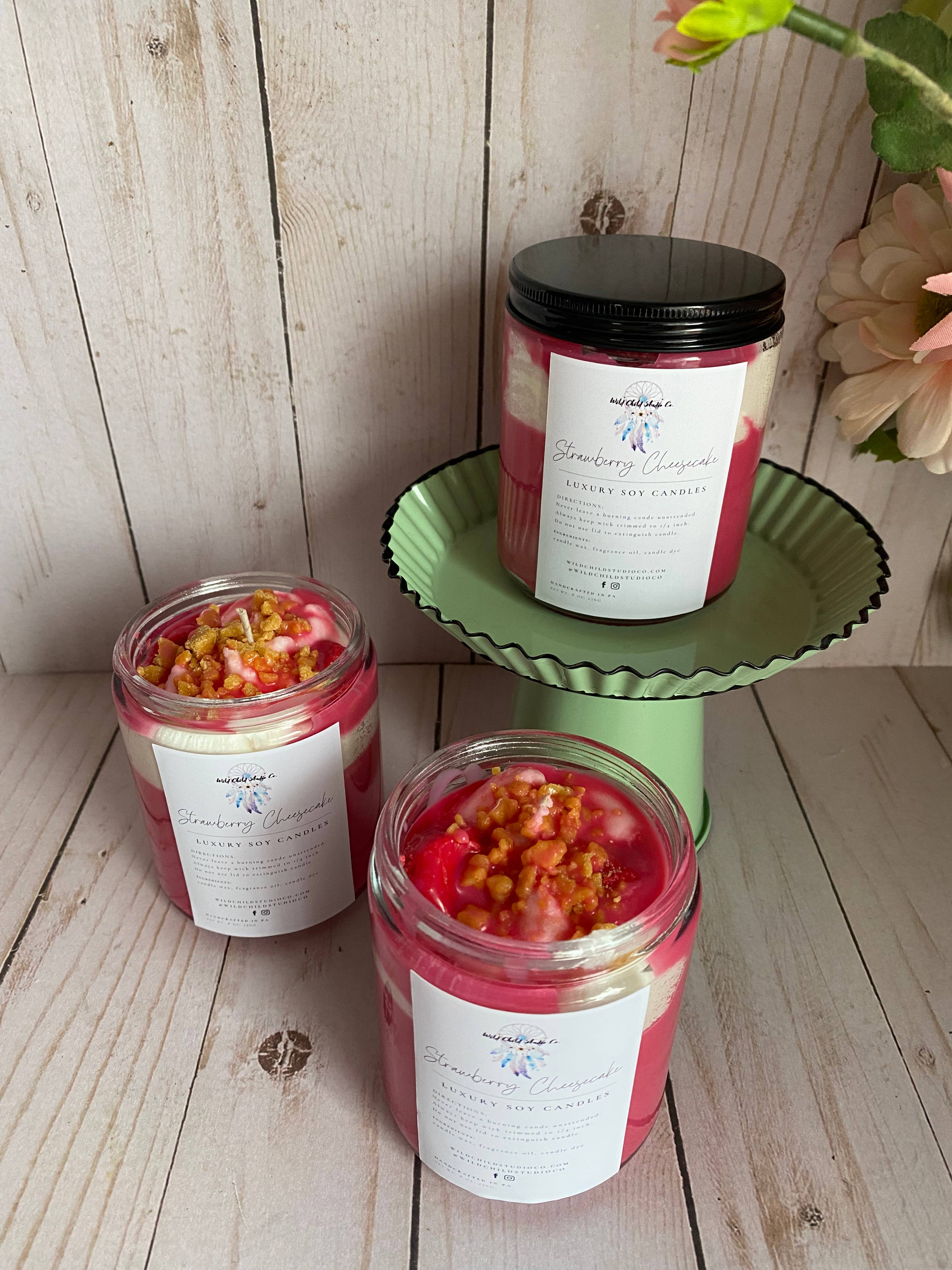 Wild Child Studio Co - Wholesale Jar/filled candle - Strawberry Cheesecake Candle1