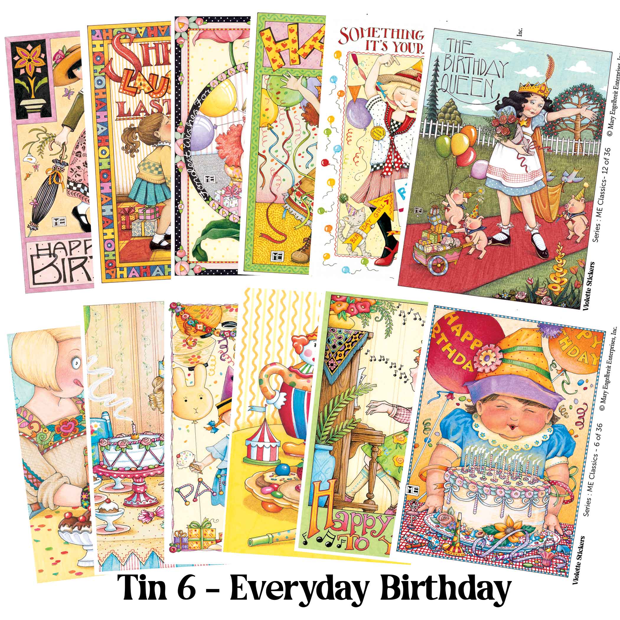 Violette Stickers - Vendita all'ingrosso Adesivo - TIN06 Mary Engelbreit Ragazze Festa Quotidiana Latta1