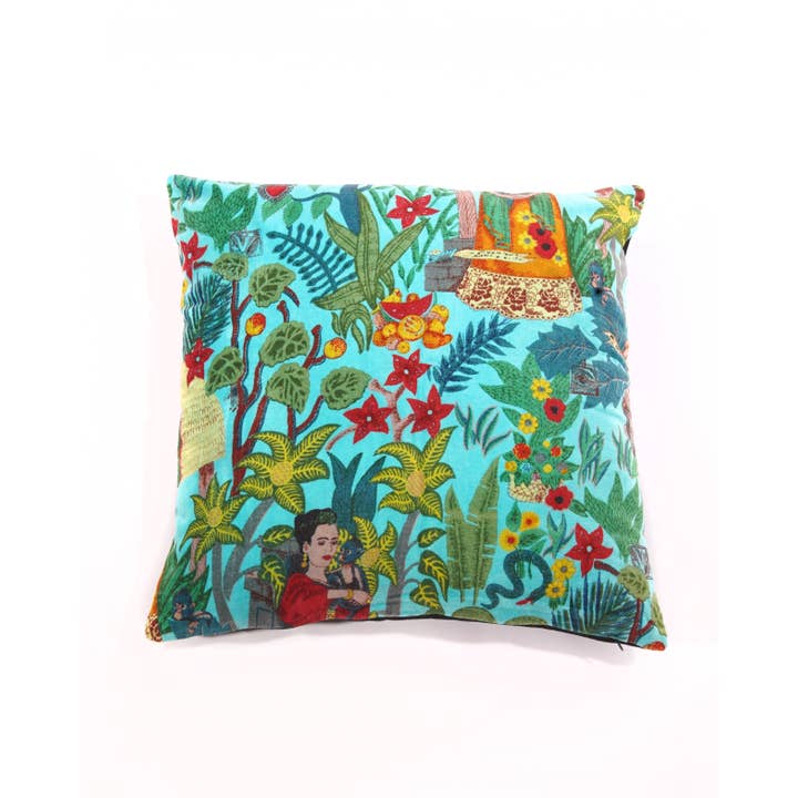 Linen Connections - Vente Housse de coussin - Housse de coussin en velours Frida Kahlo2