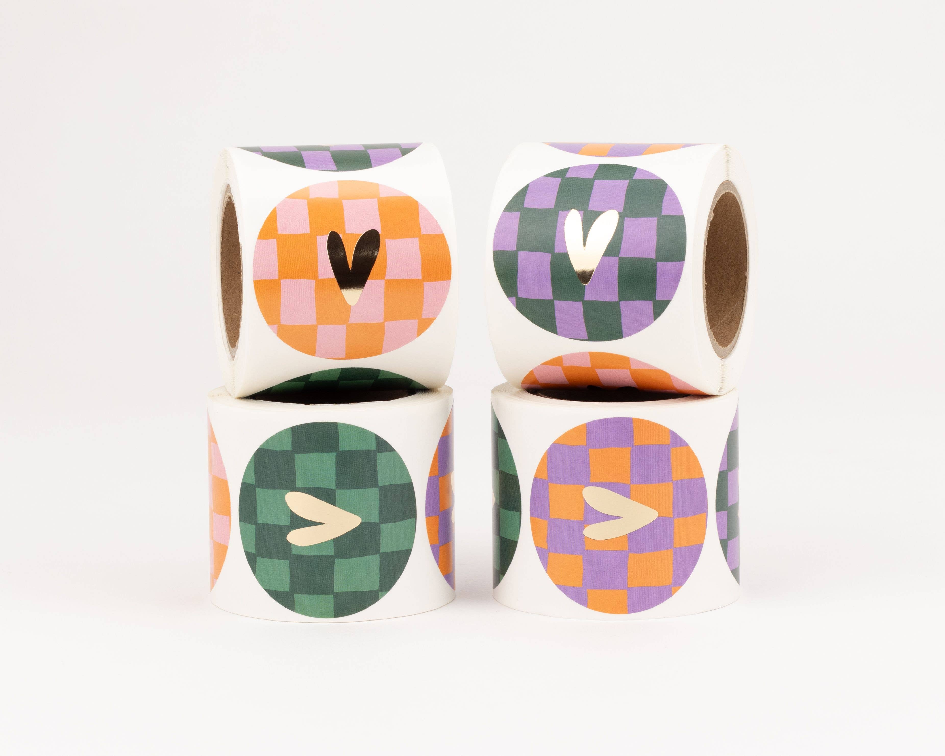 liebevoll verpackt - Wholesale Sticker - Heart Sticker (Checkerboard)