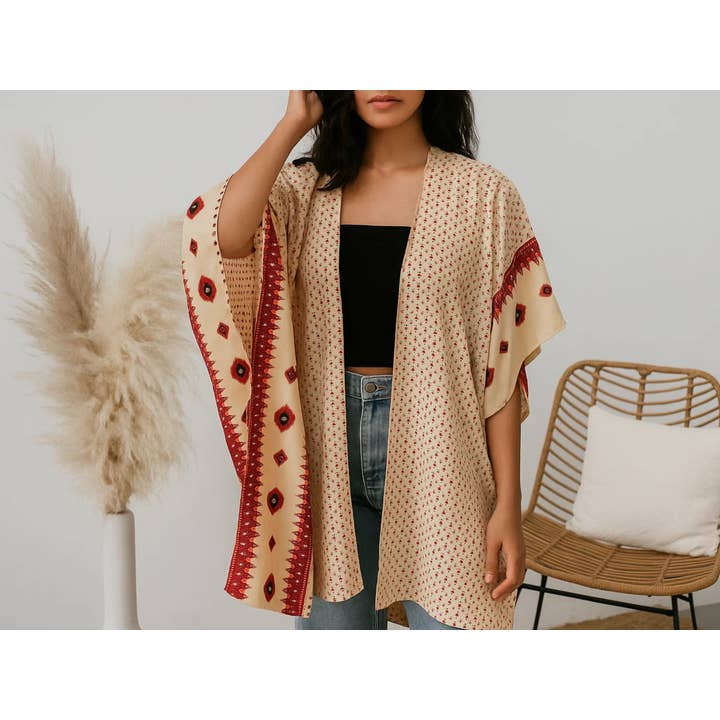 Fabrica Kraft – wholesale Kimono – Women's – Sari Kimonos | Fabric Shrugs | Multicolored Saree Kimono29