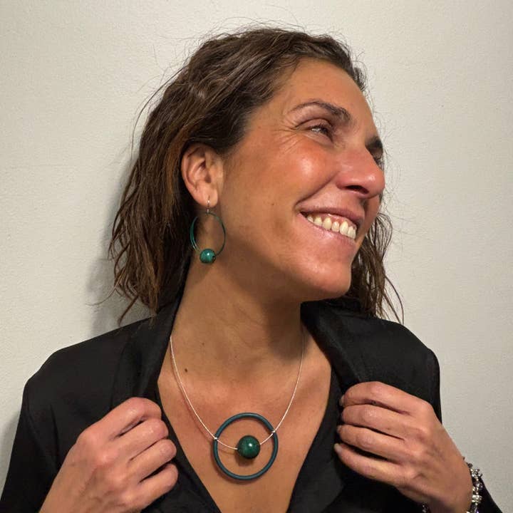 Set met Murano glazen parel GIOCO · Jolly Venezia × Caomka · Kleur: Venetiaans Granaat voor wholesale door CAOMKA