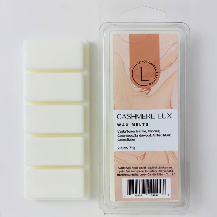 Cera Fusa Cashmere Lux per la vendita all'ingrosso da parte di Luxor Candle & Bath Co.