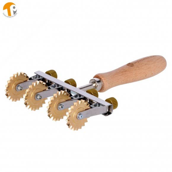 Tagliapasta - Wholesale Pasta Maker - Adjustable pasta cutter with 4 toothed brass wheels 38 mm