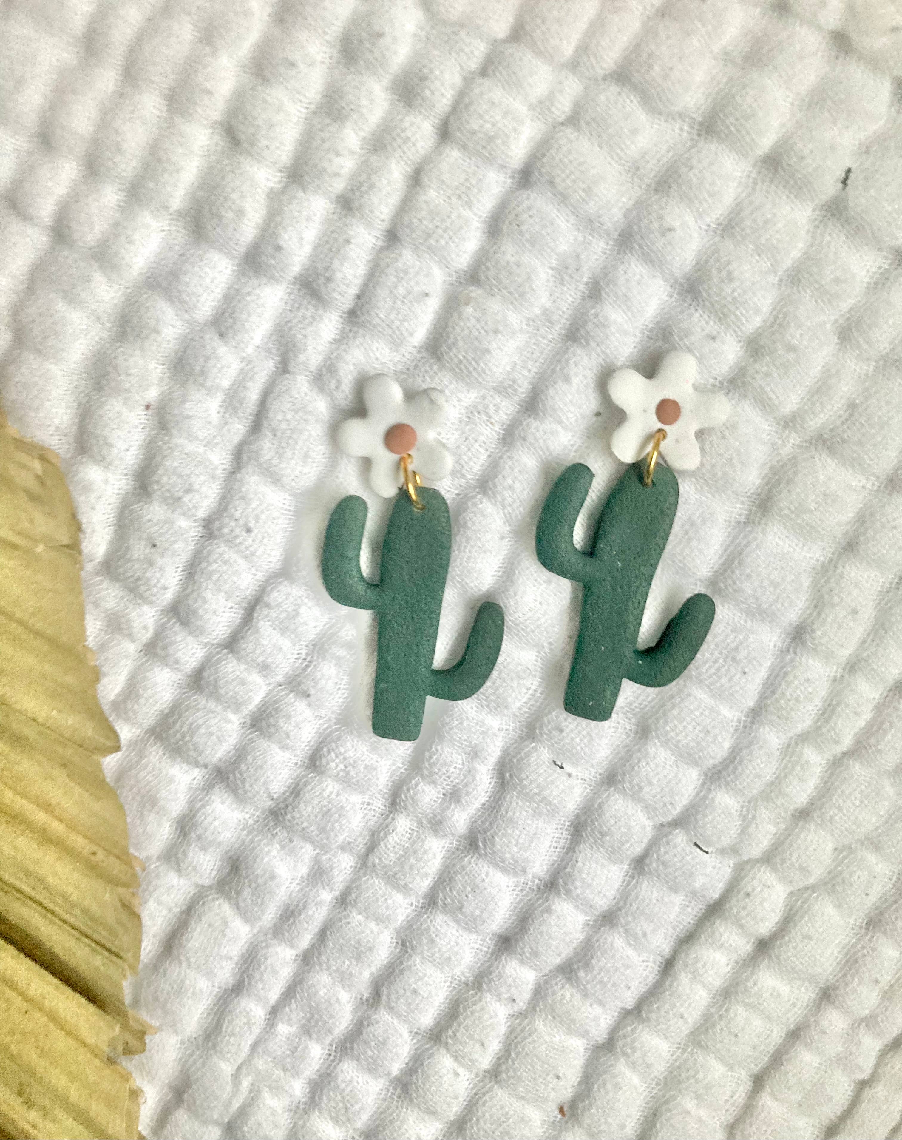 Terra Made – Engroshandel Hængeøreringe og creoløreringe – Cactus ler dingle ørering2