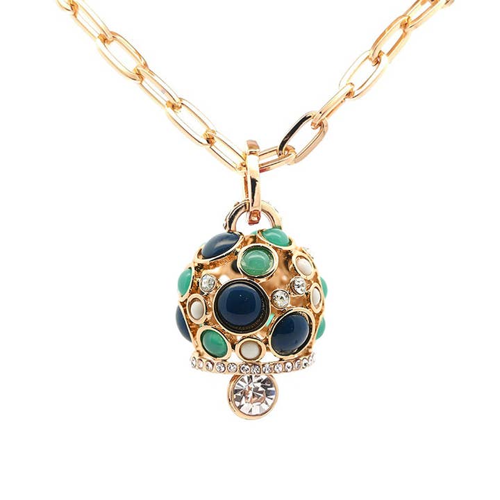 AMORINO SRL - Wholesale Pendant/Charm Necklace - LONG CHAIN NECKLACE WITH COLORED BELL - S10101A2
