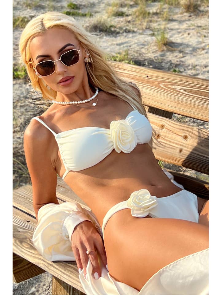 Style Sapphire - Wholesale Swim Bottoms - Women's - Tessa Rose Bikini Bottom - Ivory