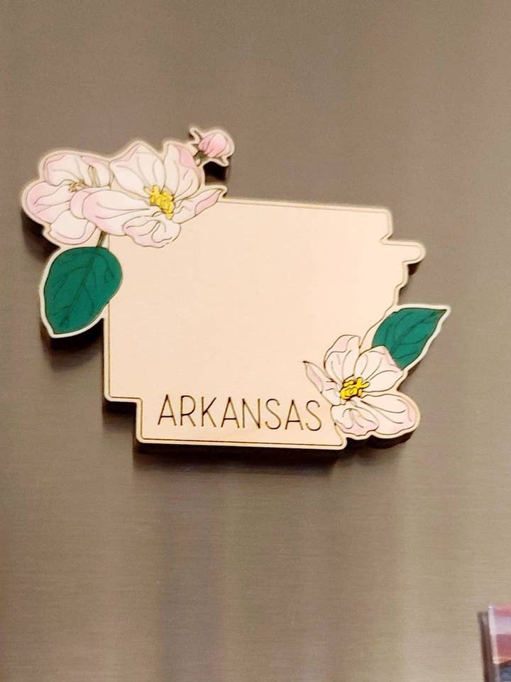 Arkansas Apple Blossom State Flower Magnet Ornament for wholesale by A Little Bit of Summer LLC