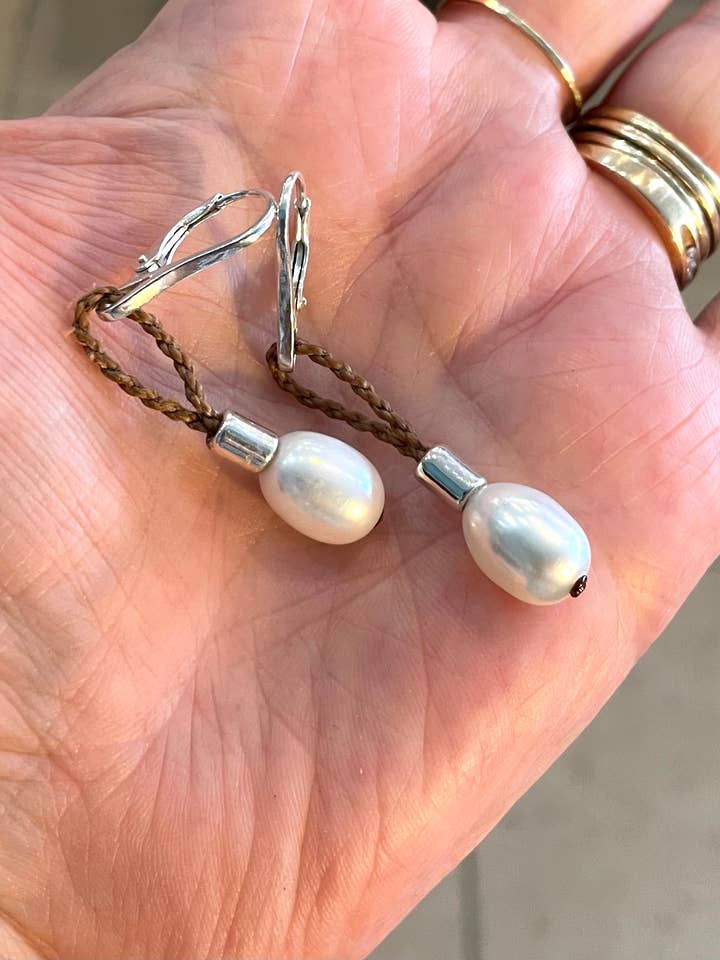 Mermaid Rope and Pearl Earrings for wholesale by Lily Chartier / Mermaid Rope