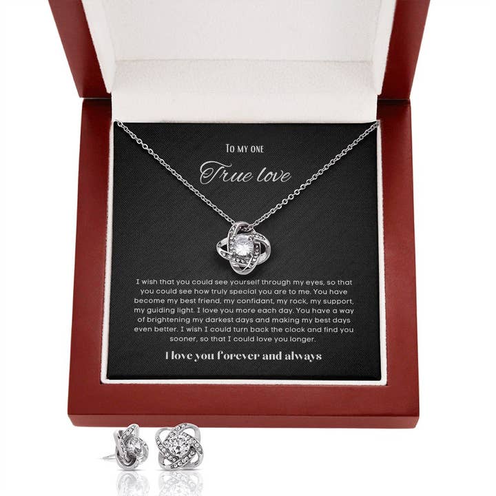 To my soulmate necklace and earrings set for wholesale by Lavender Roses