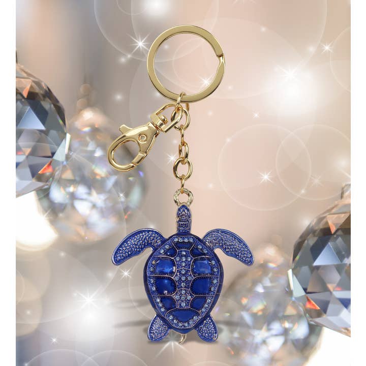 Cota Global – wholesale Nyckelring - Unisex – Guldglittrande berlocker - Blå havssköldpadda3