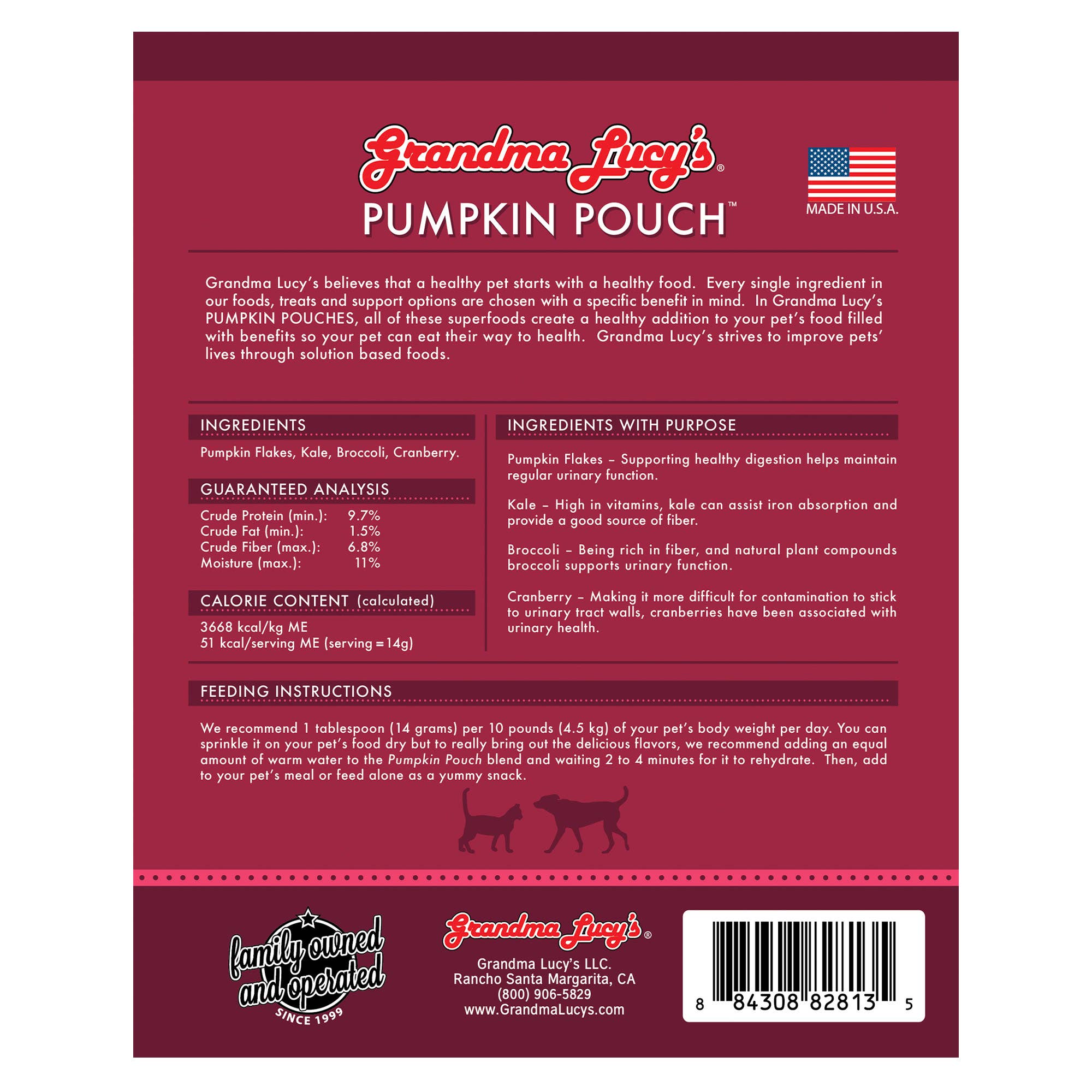 Grandma Lucy's - Wholesale Pet Supplement - Dog - Pumpkin Pouch Bladder - 6oz1
