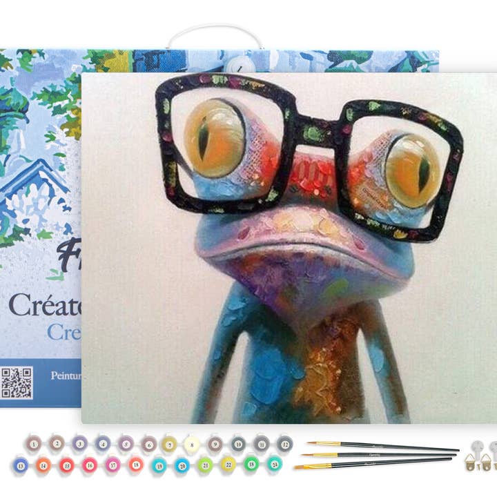 Mal efter tal Frø og Briller indrammet for engroshandel hos Figured'Art