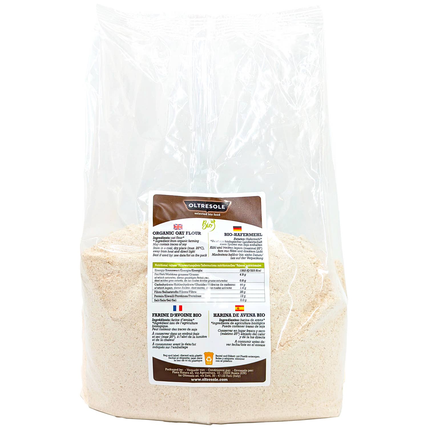 Oltresole - Wholesale Gluten-Free Flour - ORGANIC WHOLE OAT FLOUR 1 Kg2