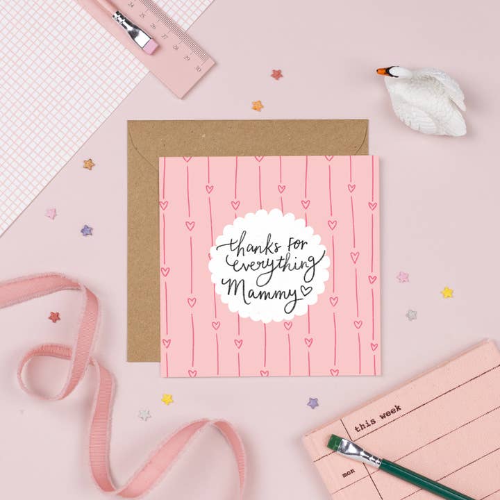 Thanks Mammy Greeting Card for wholesale by Pickled Pom Pom