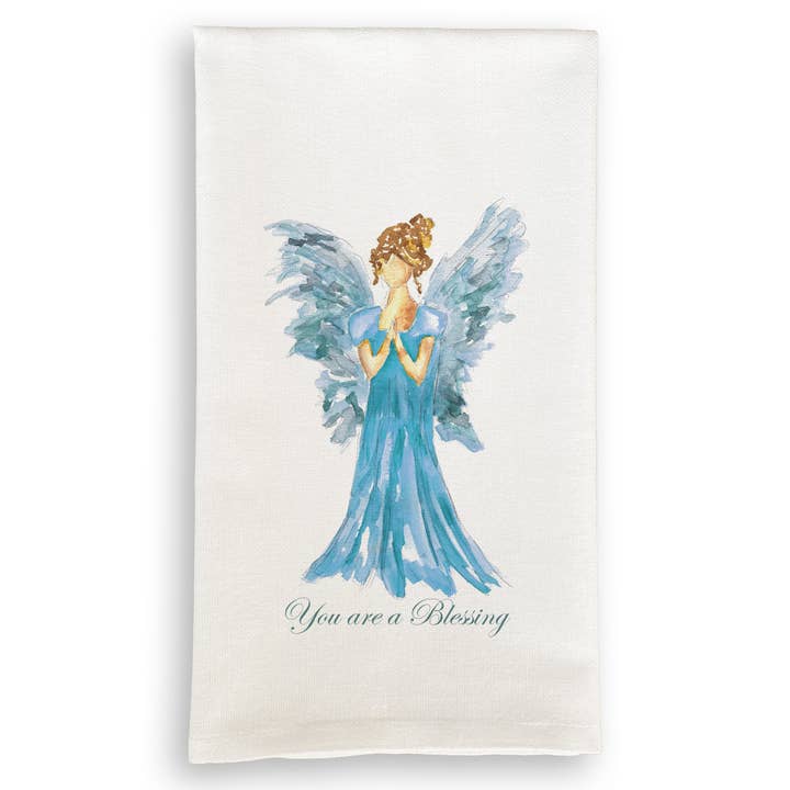Blue Ethereal Angel with Blessings Quote for wholesale by French Graffiti