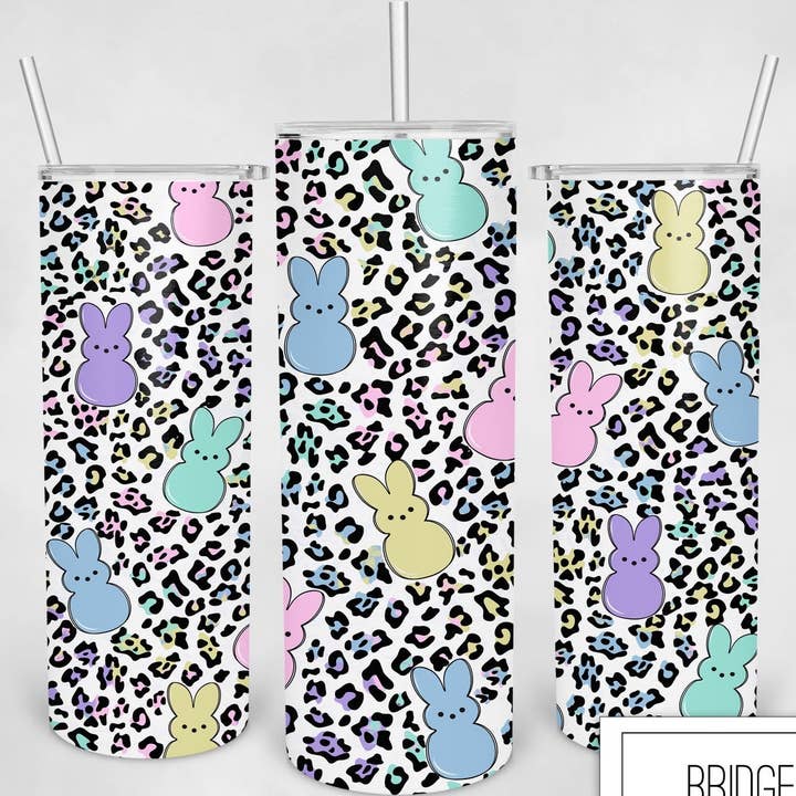 Leopard Peeps Tumbler, Shimmer Tumbler, Easter Cup, 20 oz for wholesale by Dm Crafting