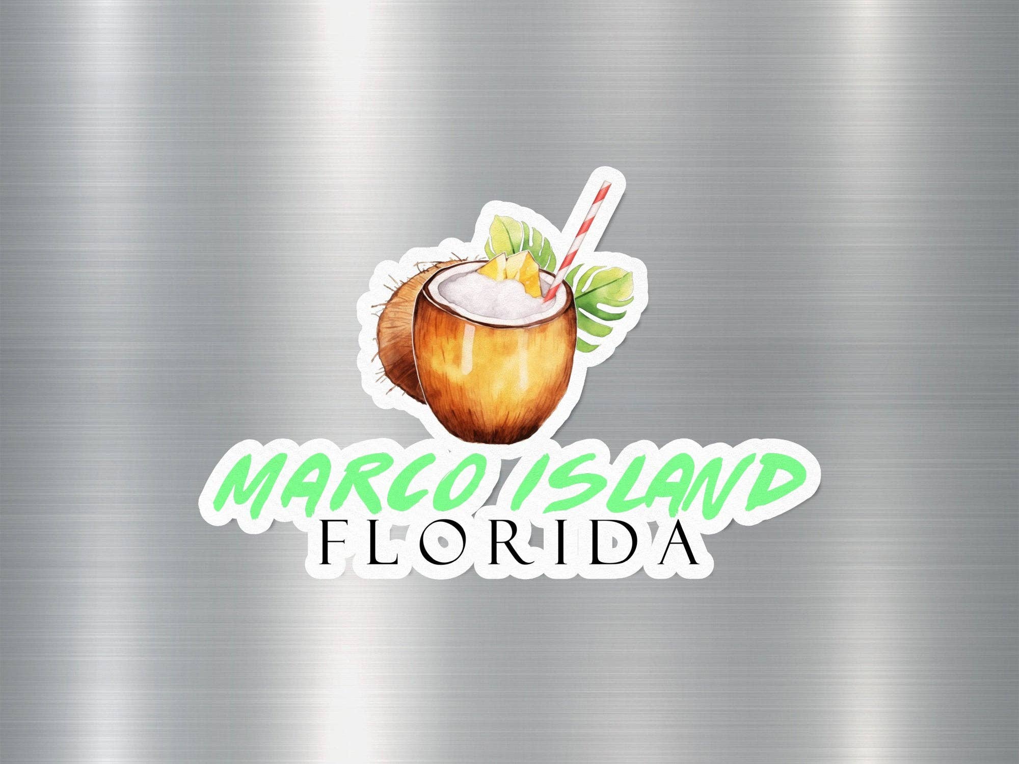 GraffMerch.com - Wholesale Sticker - Marco Island Florida Coconut Sticker0