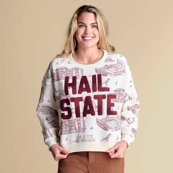 The Team Toile Pullover | Mississippi State for wholesale by Stewart Simmons
