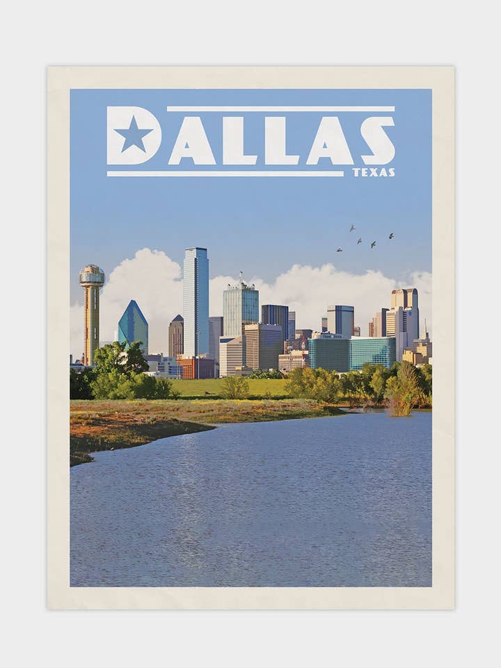 Dallas, Texas - Impression de voyage vintage pour la vente par Vintaprints
