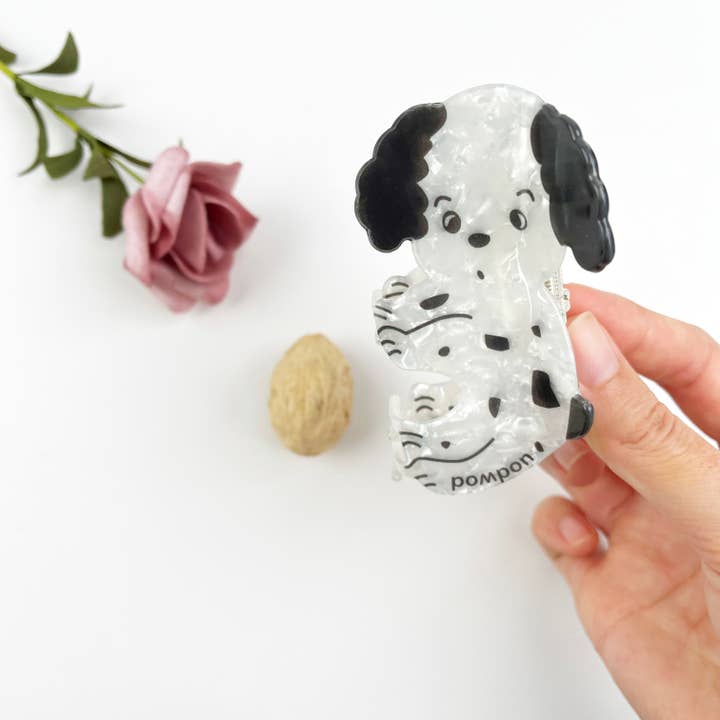 Cute spotted puppy cute hair claw clip for wholesale by TheDivaSoap