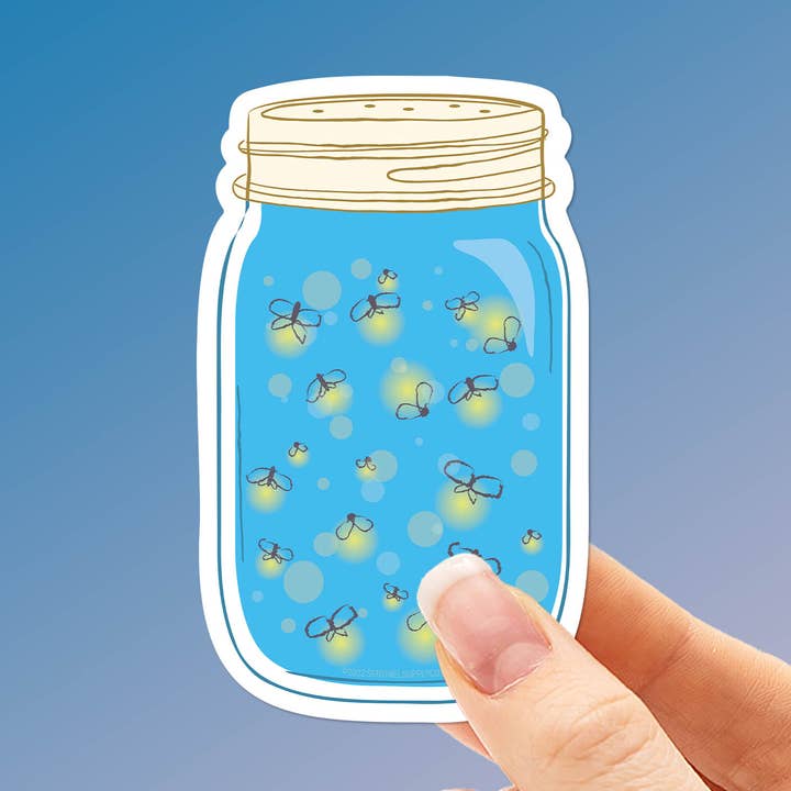 Fireflies in a Mason Jar Sticker - Southern Gifts for Summer for wholesale by Sentinel Supply