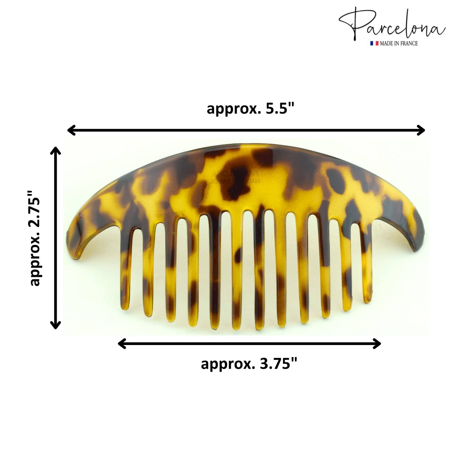 Parcelona - Wholesale Hair Brush/Comb - Parcelona French Alice Large Celluloid 12 Teeth Side Hair Combs for Women 2 Pcs6