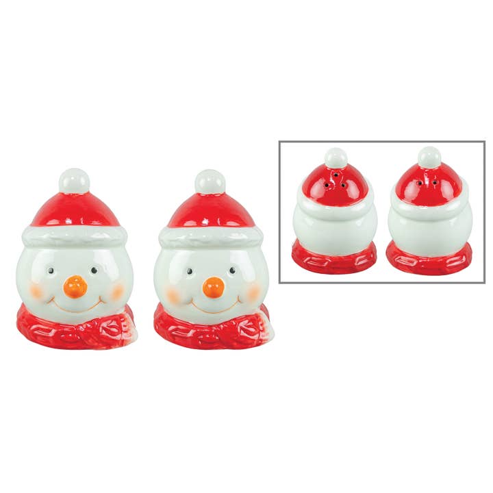 Frosty Christmas Snowman Salt & Pepper Set for wholesale by Hanna's Handiworks