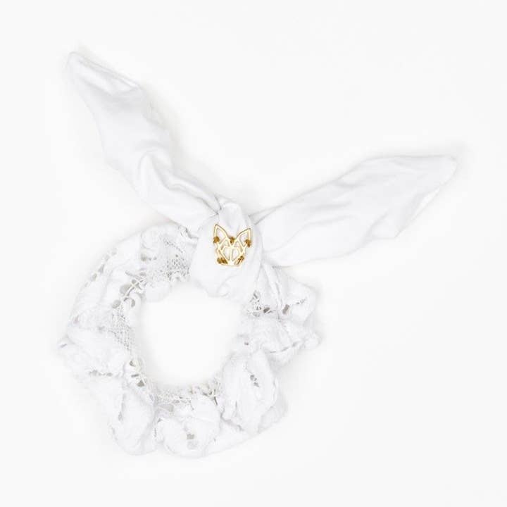 Girl's Mini Bride Bunny Scrunchie for wholesale by Hunny Bunny Collection