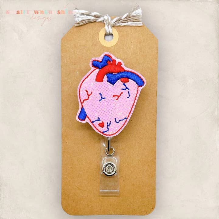 Anatomically Correct Heart Badge Reel for wholesale by The SmallTownSunshine Company