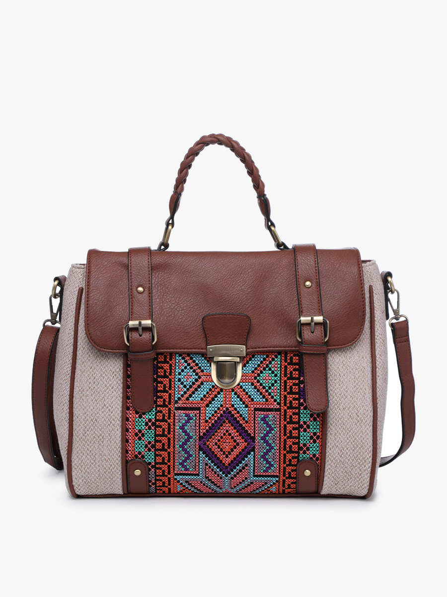 Jen & Co. - Wholesale Satchel - Women's - M1944 Harlow Aztec Embroidered Satchel1
