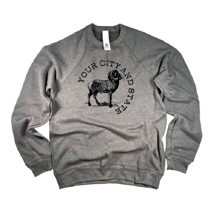 Sweatshirt Big Horn Sheep - Personnalisable pour la vente par and - ashley nicole designs