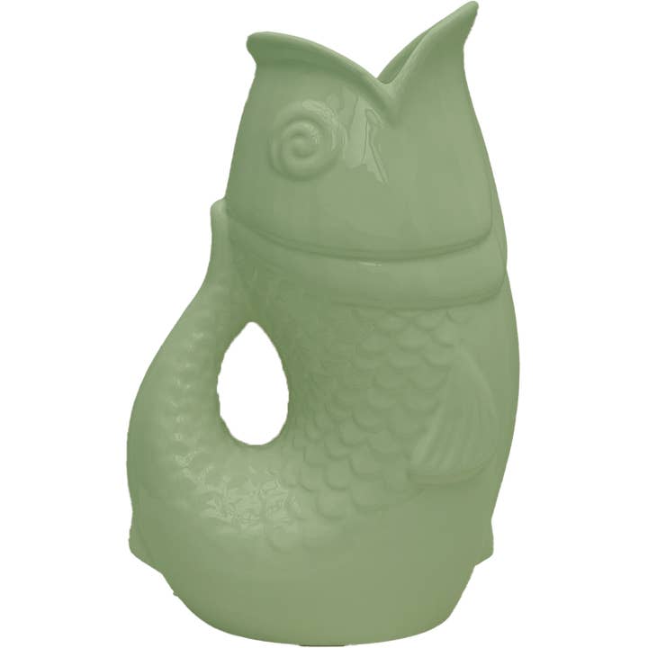 XXL matcha fish vase L16.5 W26 H39.5 cm for wholesale by Opjet Paris