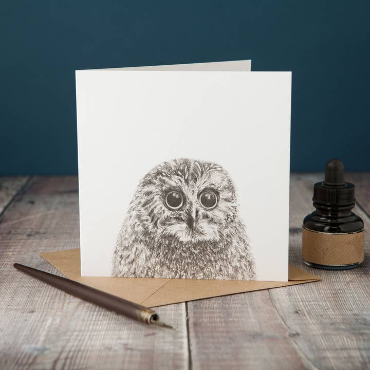 Peeping Owl Card for engroshandel hos Lucy Coggle Designs