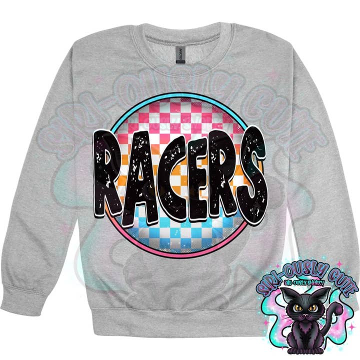 Neon Checker Circle Mascot Racers for wholesale by Siri-Ously Cute