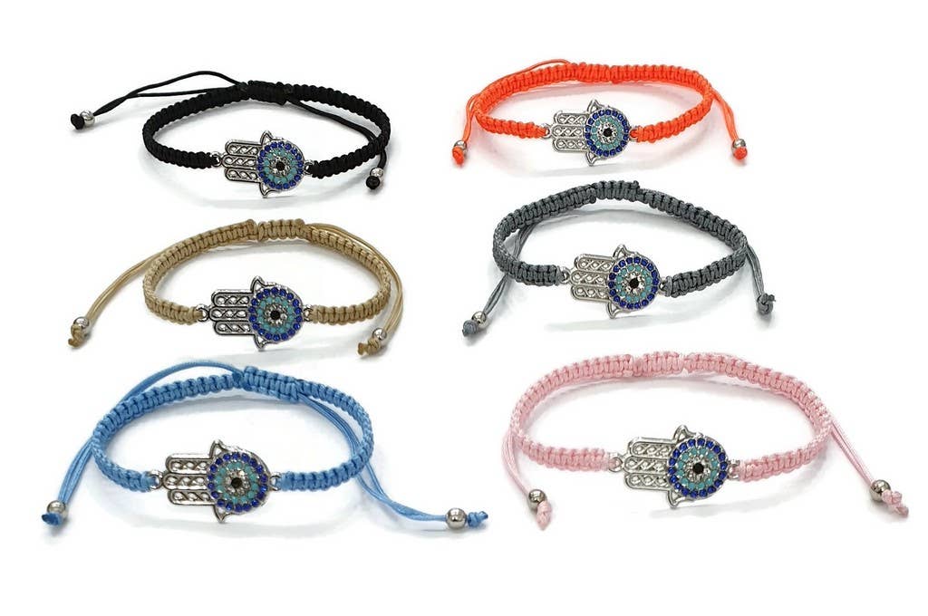 Loli – Pulseira com pendente por atacado – Pulseira Handmade Hand Evil Eye em Macramé Hamsa2