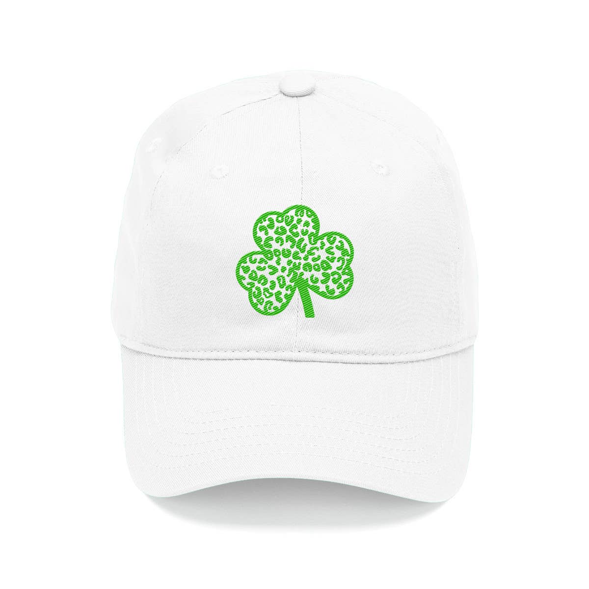 Viv&Lou - Wholesale Baseball Cap - Women's - Leopard Shamrock White Cap0
