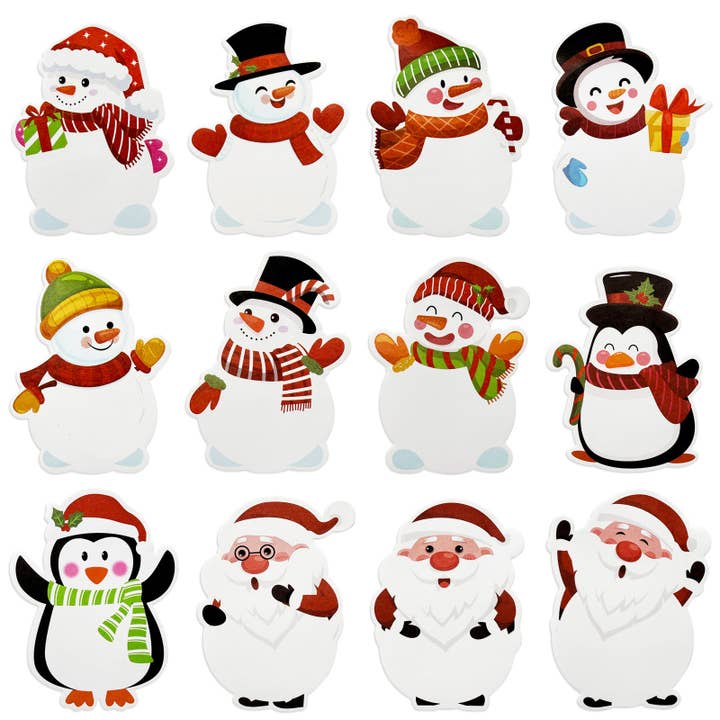 Wrapables Christmas Snowmen and Friends Sticky Notes 12pcs for wholesale by Wrapables.com
