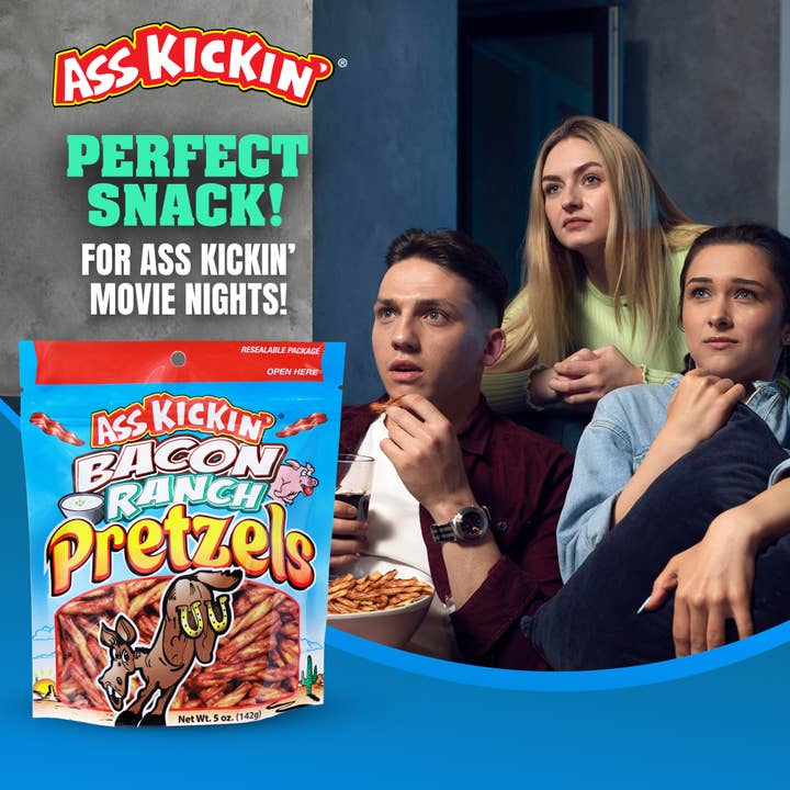 Southwest Specialty Food - Wholesale Pretzels - Ass Kickin' Bacon Ranch Pretzels, 5 oz Bags2