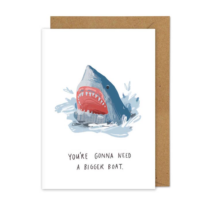 Jaws Inspired A6 Card for wholesale by Middle Mouse