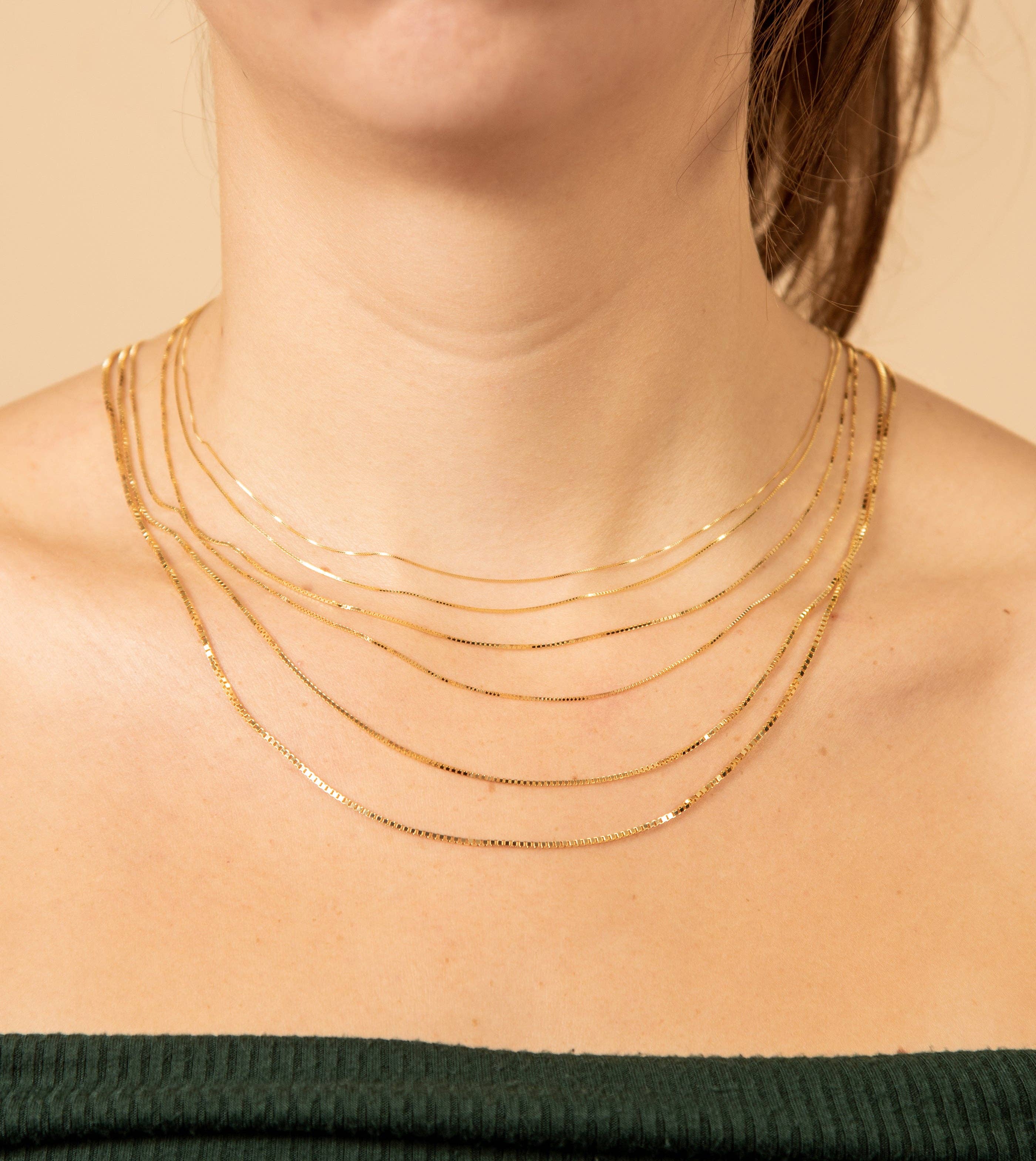 Olive & Chain - Wholesale Schakelketting - 14k gouden ketting met box schakel3