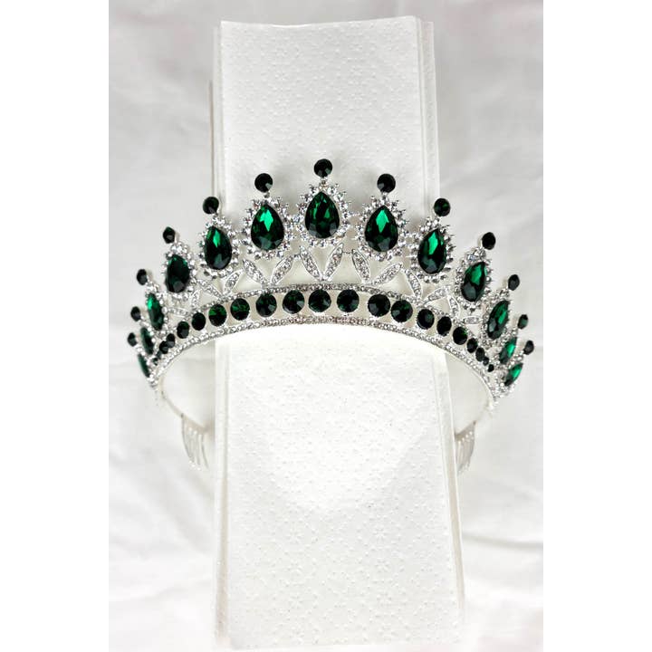 Chicas - Wholesale Tiara - Women's - One Size Fits All Metal Tiara With Jewel Rhinestones HT879-64
