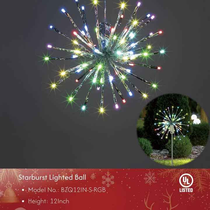 LIGHTSHARE - Wholesale Outdoor/Lawn Light - Starburst Light Lighted Ball LED Firework Lights White Twink4